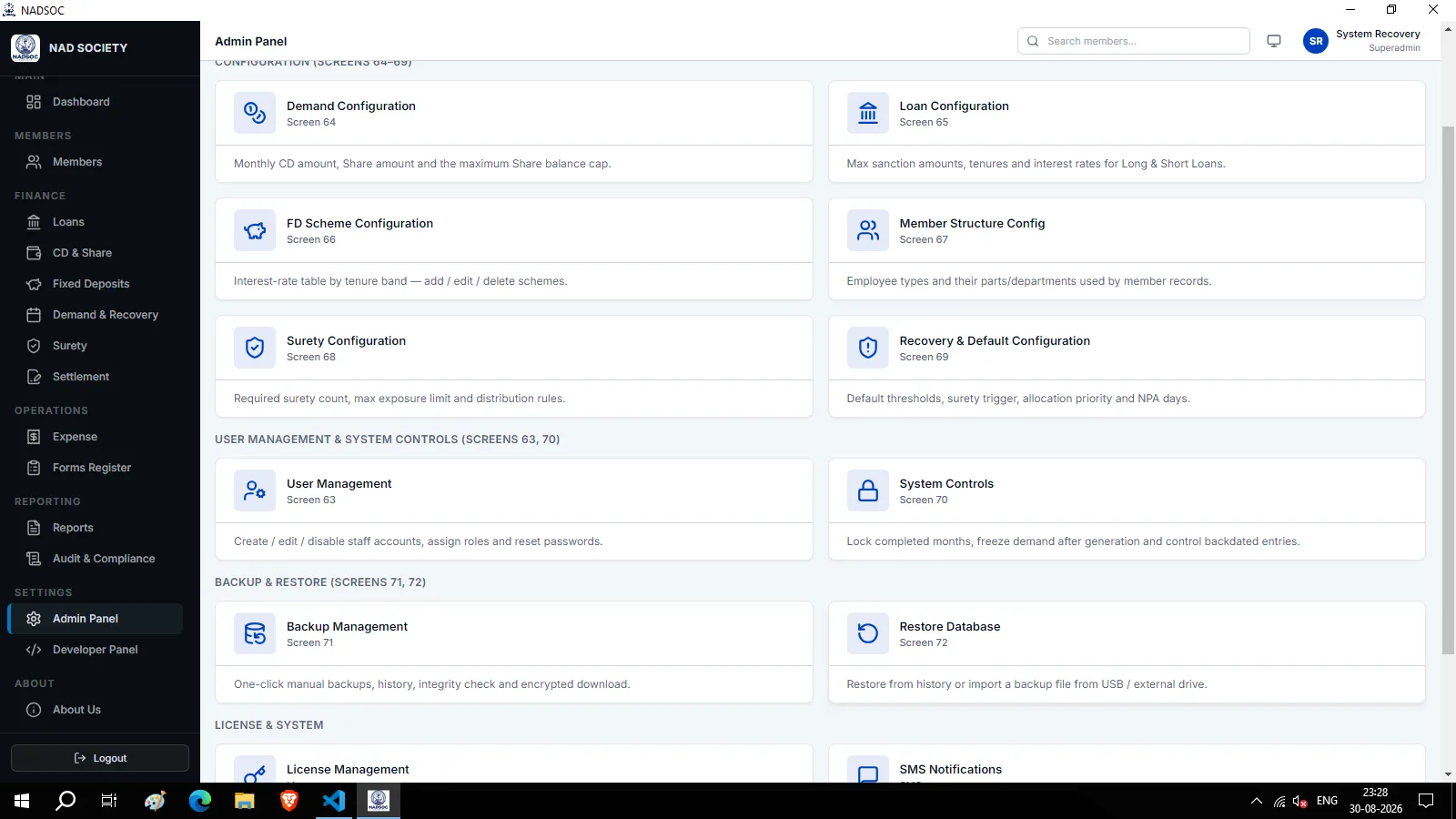 NAD Society admin panel
